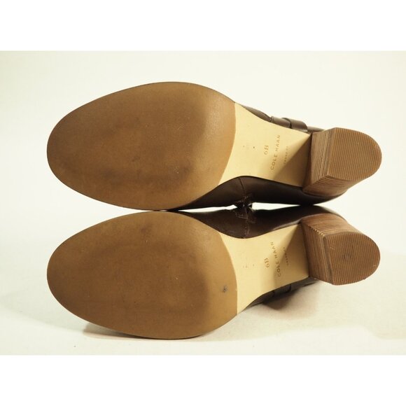 Cole Haan Dark Brown Leather Round Toe Chunky Heel Zipper Ankle Boots, Size 6 US - Picture 8 of 10